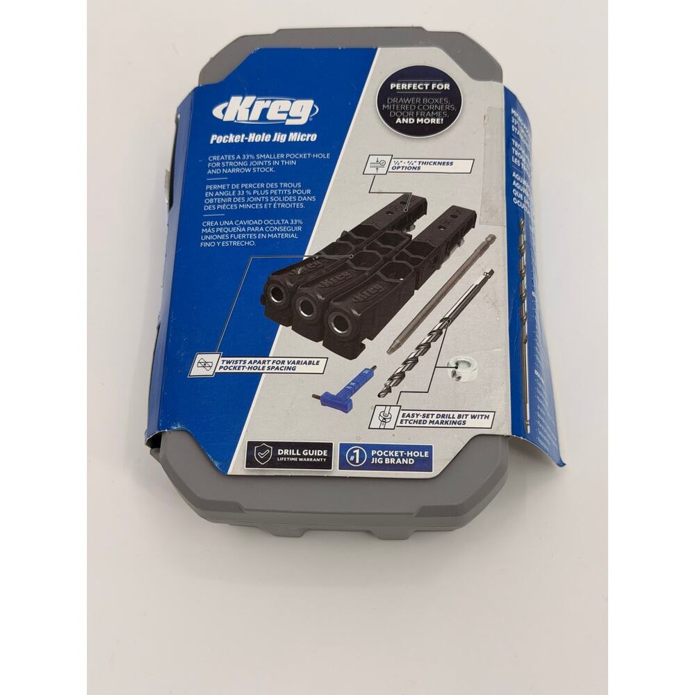 Kreg Pocket-Hole Jig Micro KPHJ230 Drill Guide Kit New Open Box